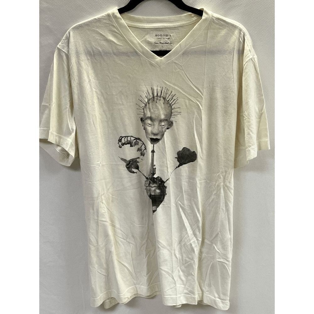 Sonoma Women's Life + Style Sun Drenched Short Sleeve Tee White Large 100% Cotto - Picture 5 of 6